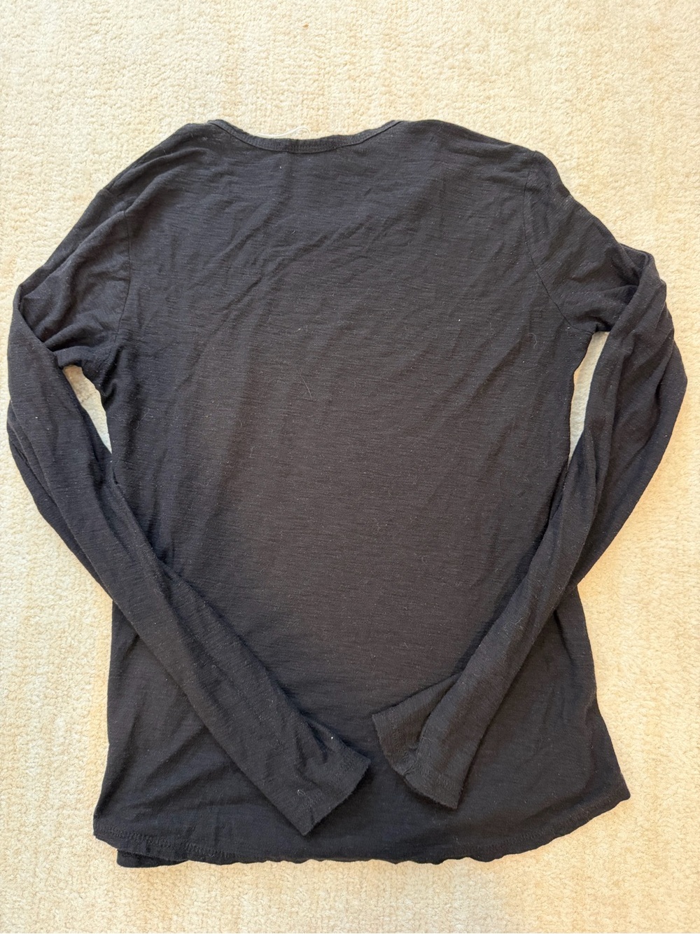 James Perse Black Long-Sleeve Slub Crewneck Tee - Picture 4 of 4